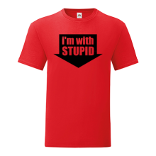 Тениска с щампа I'm with stupid-F03