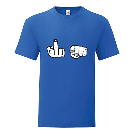 Тениска с щампа Middle finger-F51
