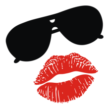 Тениска с щампа Sunglasses kiss-F60