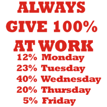 T-shirt Always give 100% at work-F73