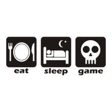 Тениска с щампа Eat, sleep, game-F84