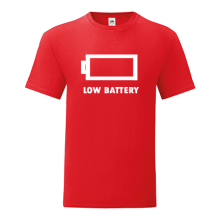 Тениска с щампа Low battery-F86