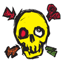 Тениска с щампа Skull-F88