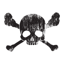 Тениска с щампа Skull-bones-F89