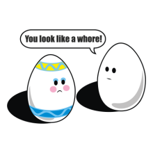 Тениска с щампа Eggs-You look like a whore-F95