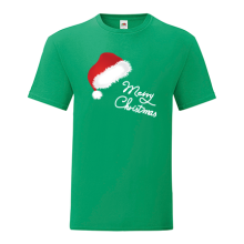 Тениска с щампа Merry Christmas-Hat-I19