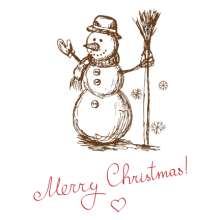 Тениска с щампа Merry Christmas-Snowman-I20