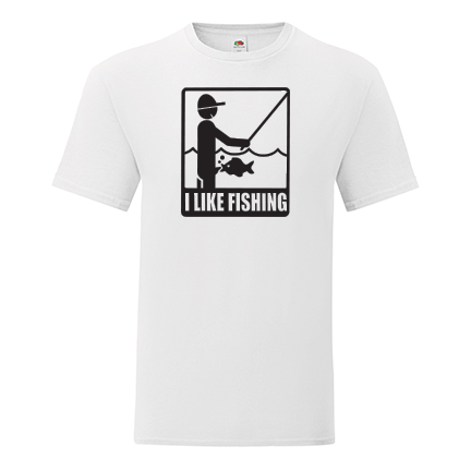 Тениска с щампа I like fishing-J02