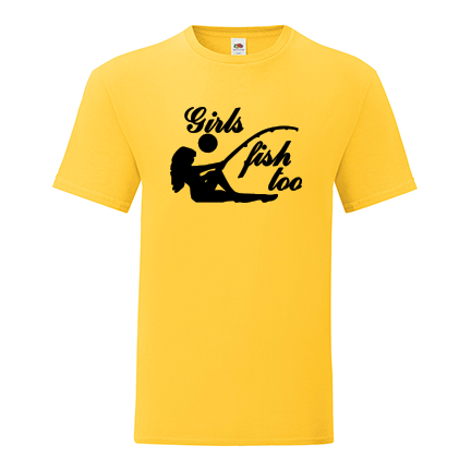 Тениска с щампа Girls fish too-J08