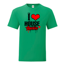 Тениска с щампа I love house music-M07