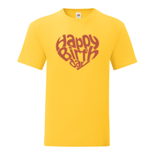 Тениска с щампа Happy birthday-heart-R02