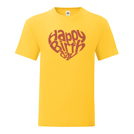 T-shirt Happy birthday-heart-R02