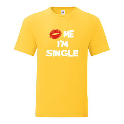 Тениска с щампа Kiss me, I'm single-S06