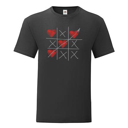 Тениска с щампа XO chess hearts-S09