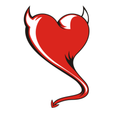 Тениска с щампа Heart devil-S10
