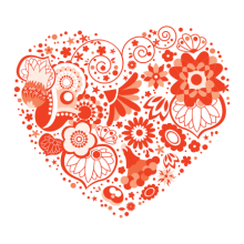 Тениска с щампа Heart flowers-S23