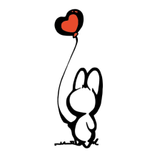 Тениска с щампа Kitty with heart balloon-S33