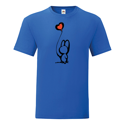 Тениска с щампа Kitty with heart balloon-S33