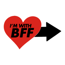 Тениска с щампа I'm with BFF-S35