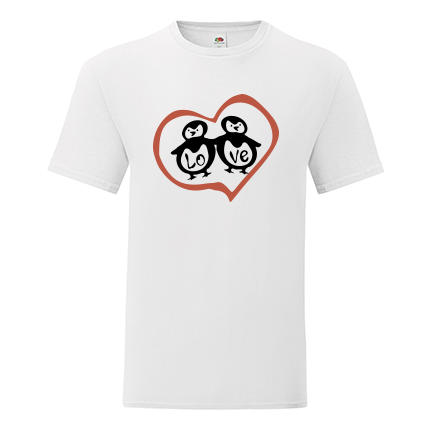 Тениска с щампа Love penguins-S45