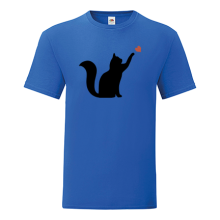 Тениска с щампа Cat playing with heart-S46