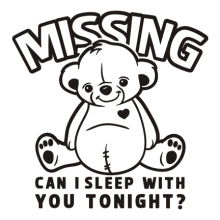 Тениска с щампа Missing teddy bear-S49