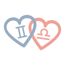 Тениска с щампа Hearts-Gemini, Libra-S56