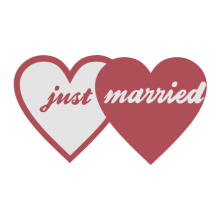 Тениска с щампа Just married-S61