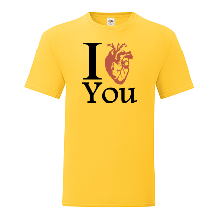 Тениска с щампа I heart you-S65