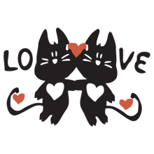 T-shirt Love cats-S68